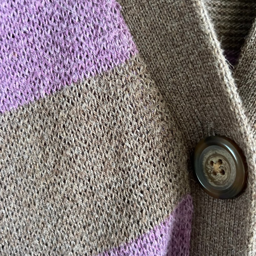 GAP Purple and Brown Striped Cardigan - Picture 6 of 12